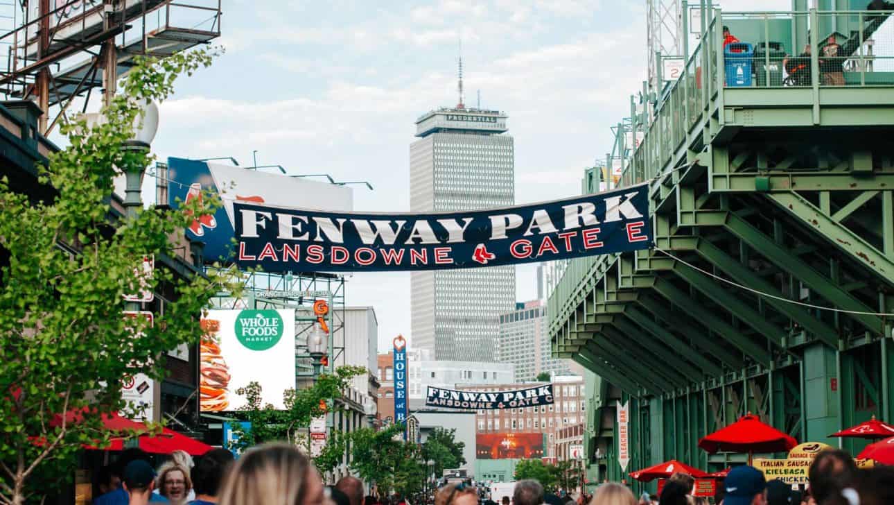 Fenway Park Sign Crowd.